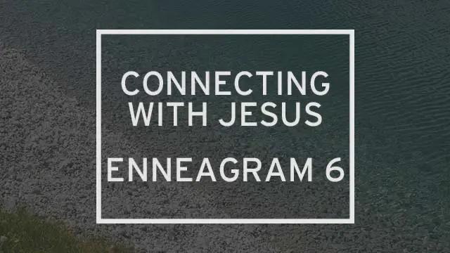 “Connecting to Jesus: Enneagram 6” is written over an aerial photograph of a beach.
